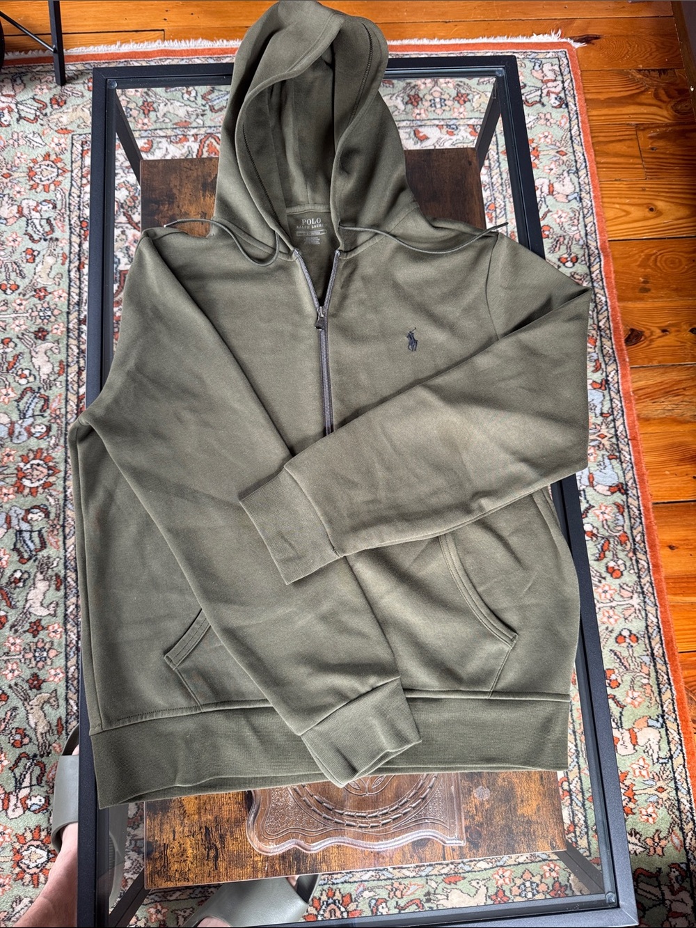 Polo by Ralph Lauren Olive Zip-Up Hooded Sweatshirt
